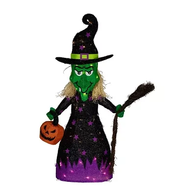 Northlight Witch W/ Broom Halloween Yard Art