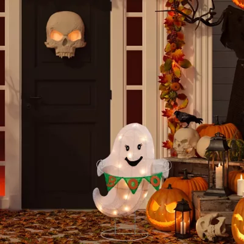Northlight Ghost W/ Banne Halloween Yard Art