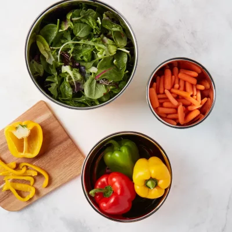 Infuse Stainless Steel 3-pc. Nesting Mixing Bowl Set