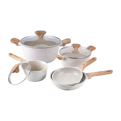 Country Kitchen 8-pc. Durable Non-Stick Speckled Cookware Set