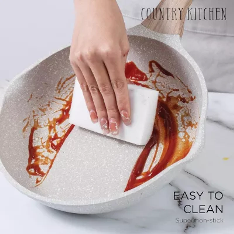 Country Kitchen 8-pc. Durable Non-Stick Speckled Cookware Set