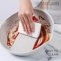 Country Kitchen 8-pc. Durable Non-Stick Speckled Cookware Set