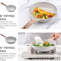 Country Kitchen 8-pc. Durable Non-Stick Speckled Cookware Set