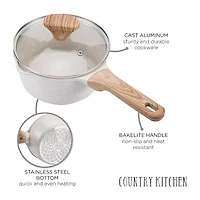 Country Kitchen 6-pc. Durable Non-Stick Speckled Cookware Set