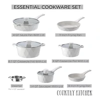 Country Kitchen 11-pc. Durable Non-Stick Diamond Cookware Set