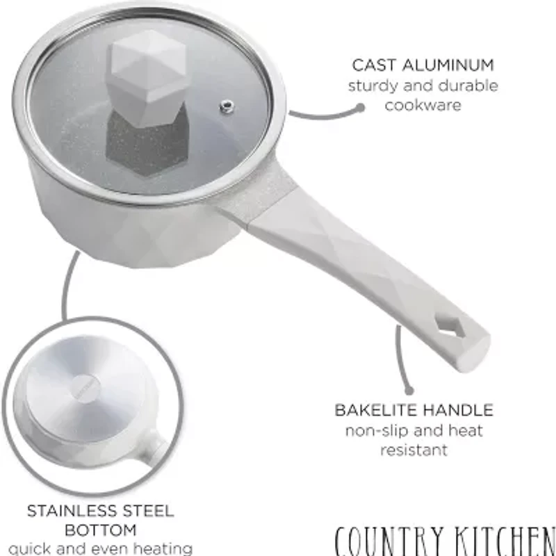 Country Kitchen 11-pc. Durable Non-Stick Diamond Cookware Set