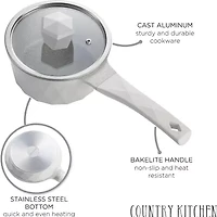 Country Kitchen 11-pc. Durable Non-Stick Diamond Cookware Set