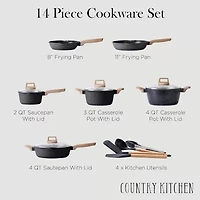 Country Kitchen 14-pc Non-Stick Cooware Set