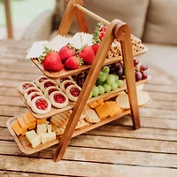 Picnic Time Wood Tiered Server
