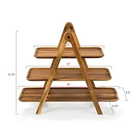 Picnic Time Wood Tiered Server