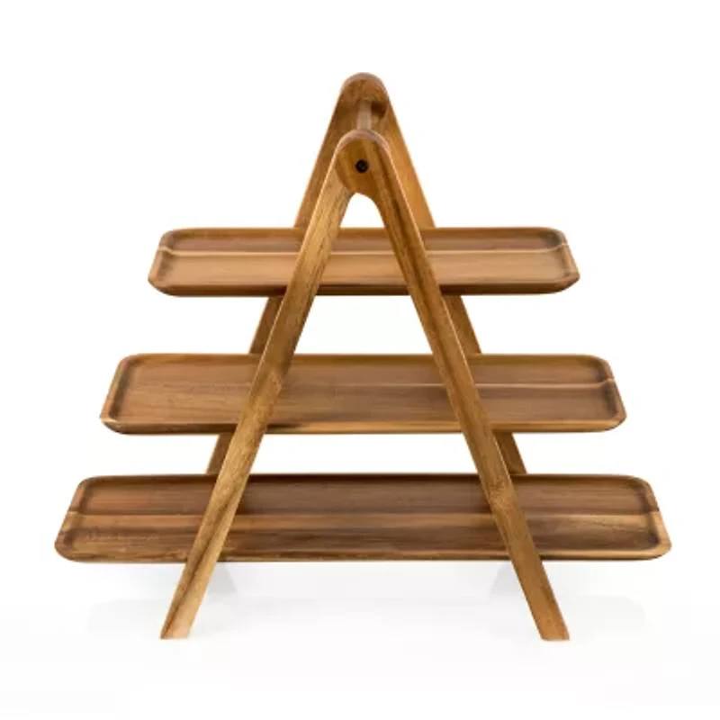 Picnic Time Wood Tiered Server