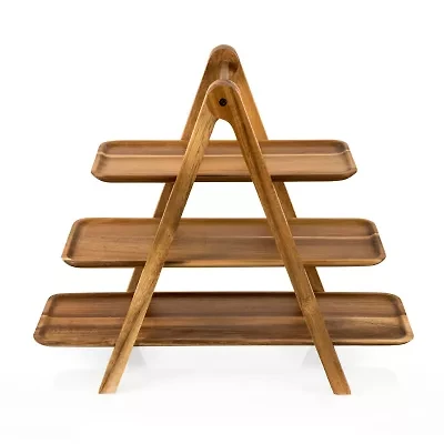 Picnic Time Wood Tiered Server