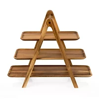 Picnic Time Wood Tiered Server