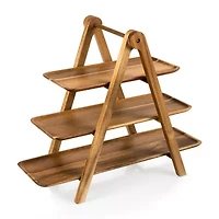 Picnic Time Wood Tiered Server
