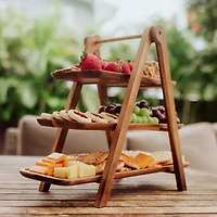 Picnic Time Wood Tiered Server