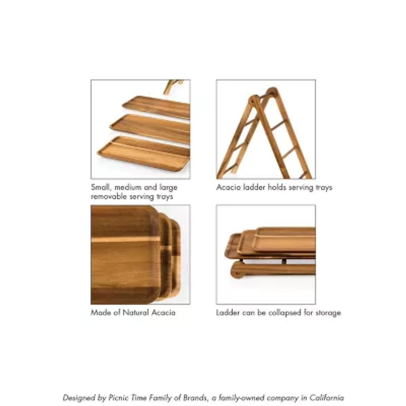 Picnic Time Wood Tiered Server