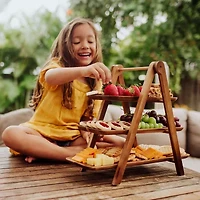 Picnic Time Wood Tiered Server