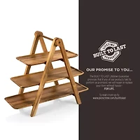 Picnic Time Wood Tiered Server