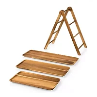 Picnic Time Wood Tiered Server