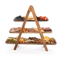 Picnic Time Wood Tiered Server