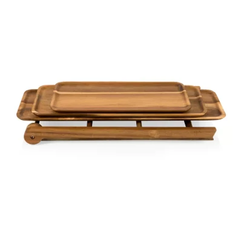 Picnic Time Wood Tiered Server