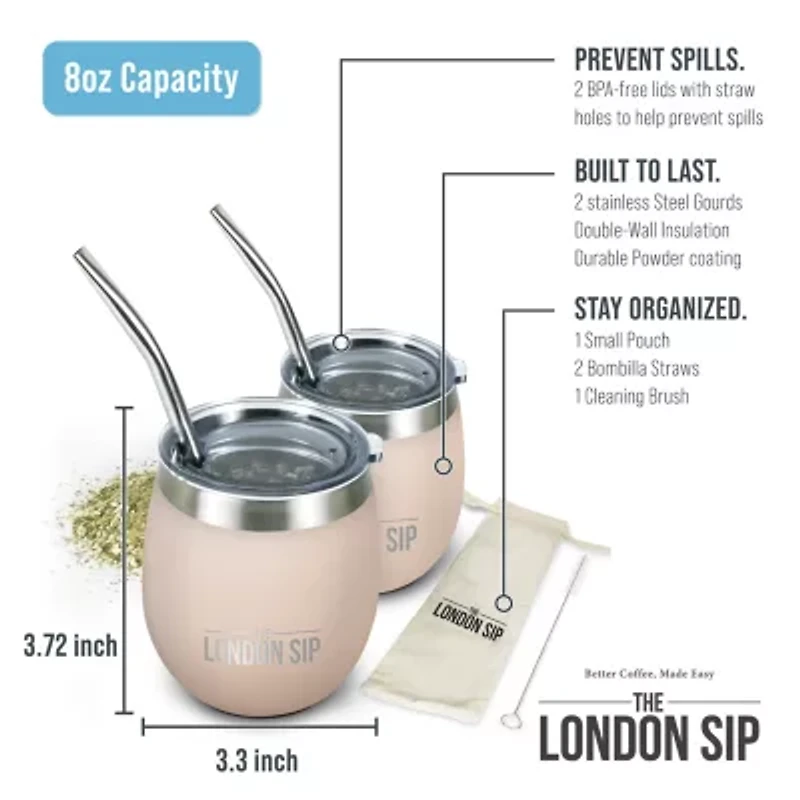 London Sip 8-oz. Yerba Mate Cup Set