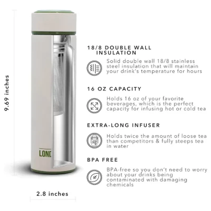 London Sip 16-oz. Water Bottle Tea Infuser