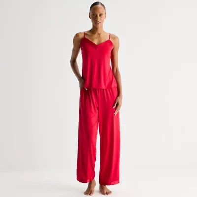 Ambrielle Womens V-Neck Sleeveless 2-pc. Pajama Sets