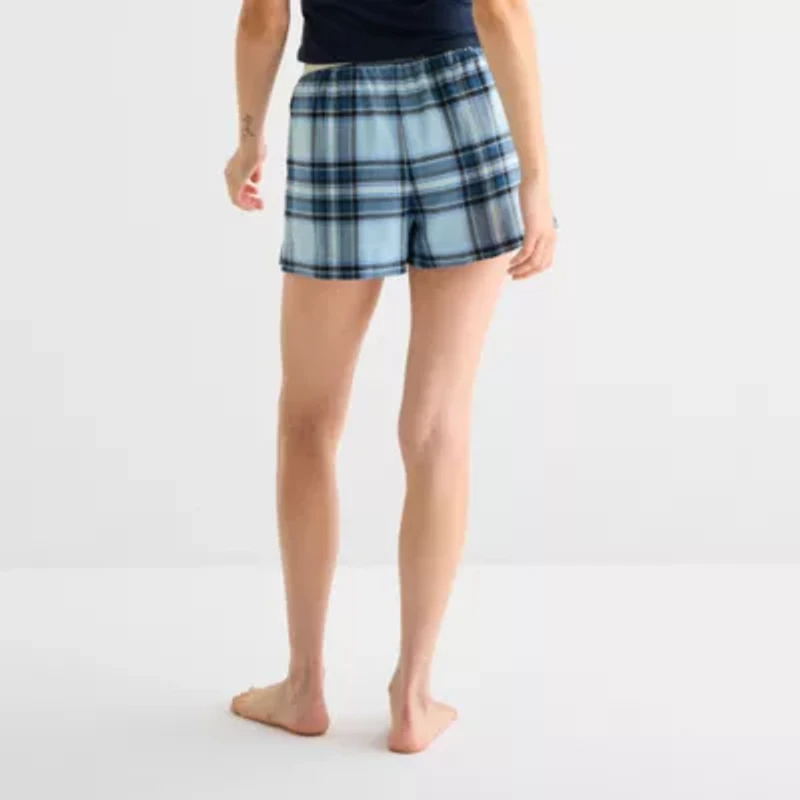 Arizona Body Womens Flannel Juniors Pajama Shorts