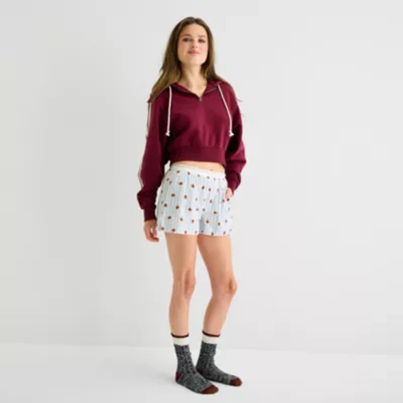 Arizona Body Womens Flannel Juniors Pajama Shorts