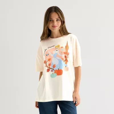 Cinderella Pumpkin Princess Oversized Tee Womens Crew Neck Short Sleeve Juniors Graphic T-Shirt