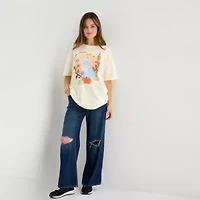 Cinderella Pumpkin Princess Oversized Tee Womens Crew Neck Short Sleeve Juniors Graphic T-Shirt