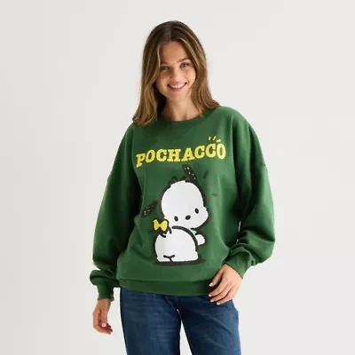 Pochacco Womens Crew Neck Long Sleeve Juniors Sweatshirt