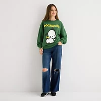 Pochacco Womens Crew Neck Long Sleeve Juniors Sweatshirt