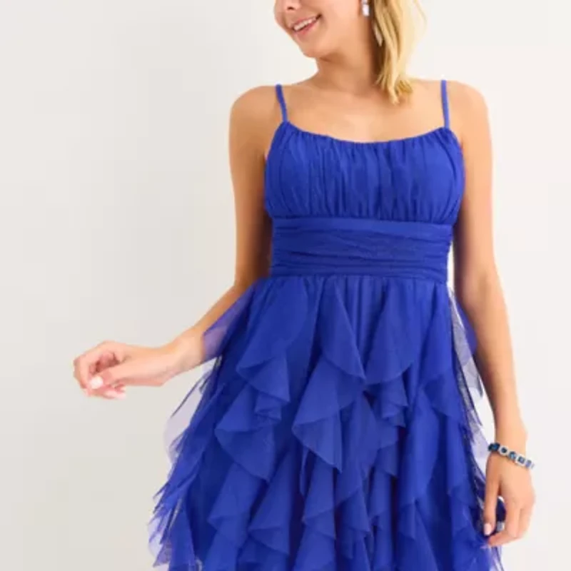 Radiante Couture Womens Sleeveless Juniors Fit + Flare Dress