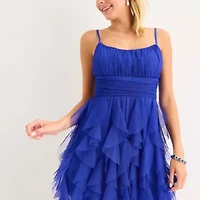 Radiante Couture Womens Sleeveless Juniors Fit + Flare Dress