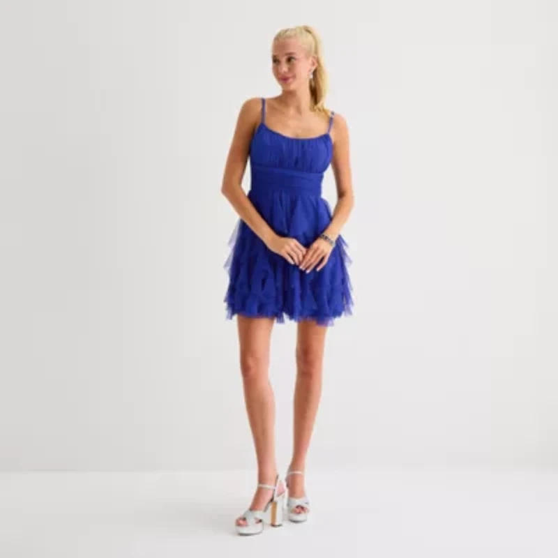 Radiante Couture Womens Sleeveless Juniors Fit + Flare Dress