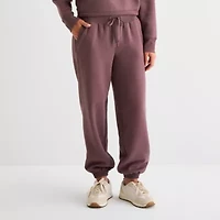 Xersion Womens Drawstring Waist Cuffed Mid Rise Tall Fleece Active Jogger Pant