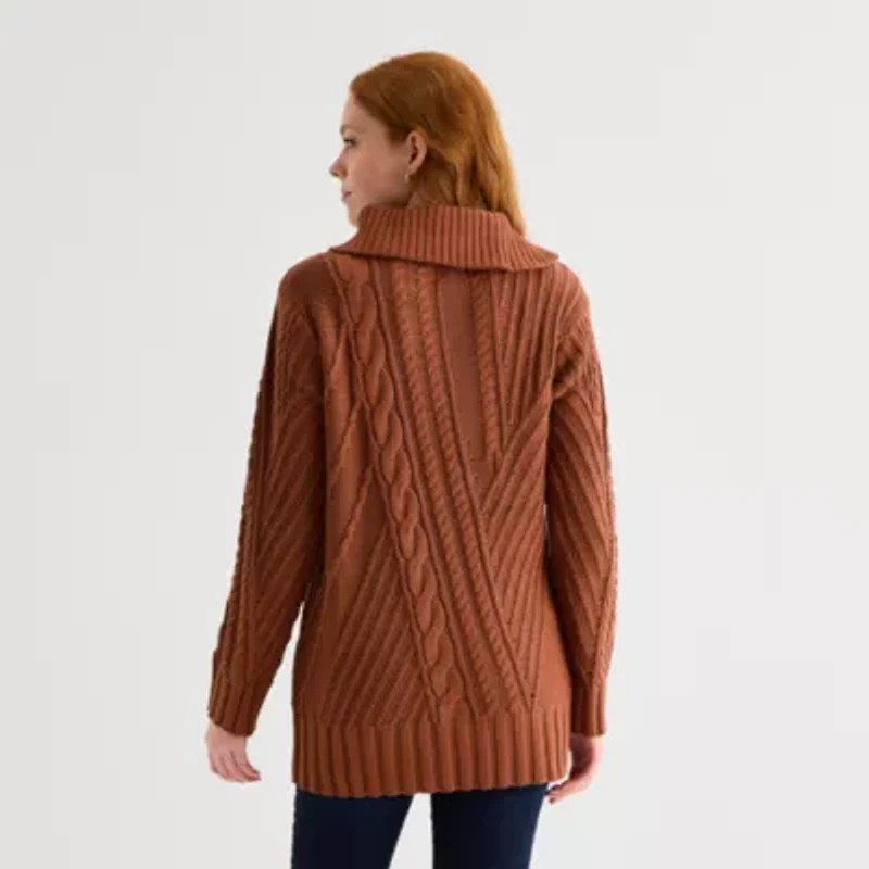 St. John's Bay Tall Womens Turtleneck Long Sleeve Pullover Sweater