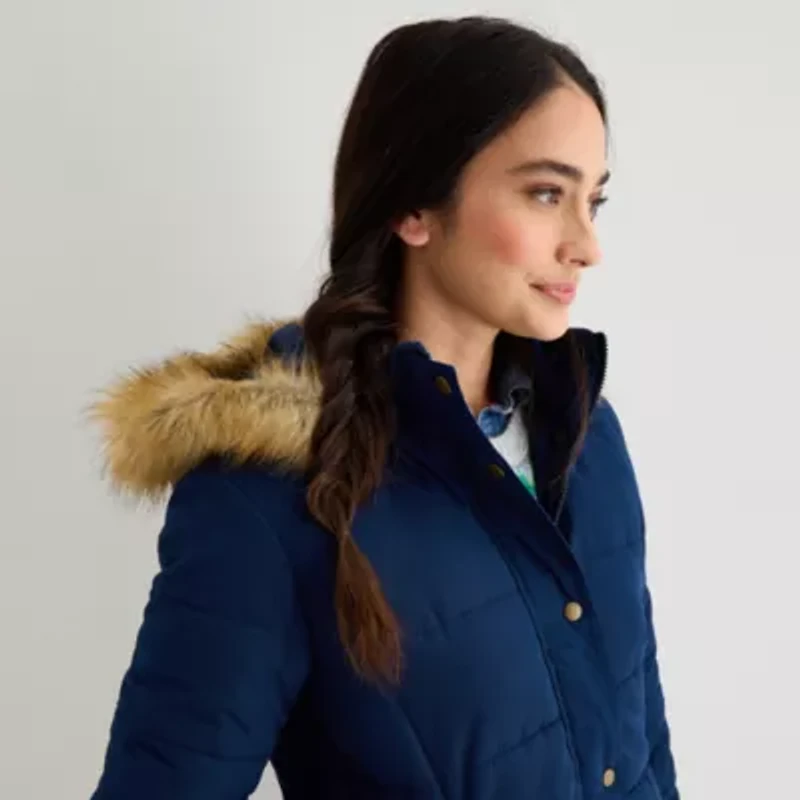 St. John's Bay Womens Heavyweight Puffer Jacket