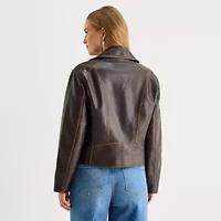a.n.a Womens Faux Leather Lightweight Jacket