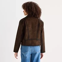 a.n.a Womens Faux Leather Lightweight Jacket
