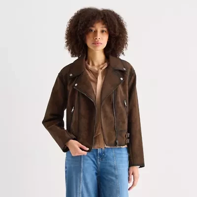 a.n.a Womens Faux Leather Lightweight Jacket