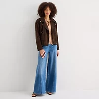a.n.a Womens Faux Leather Lightweight Jacket