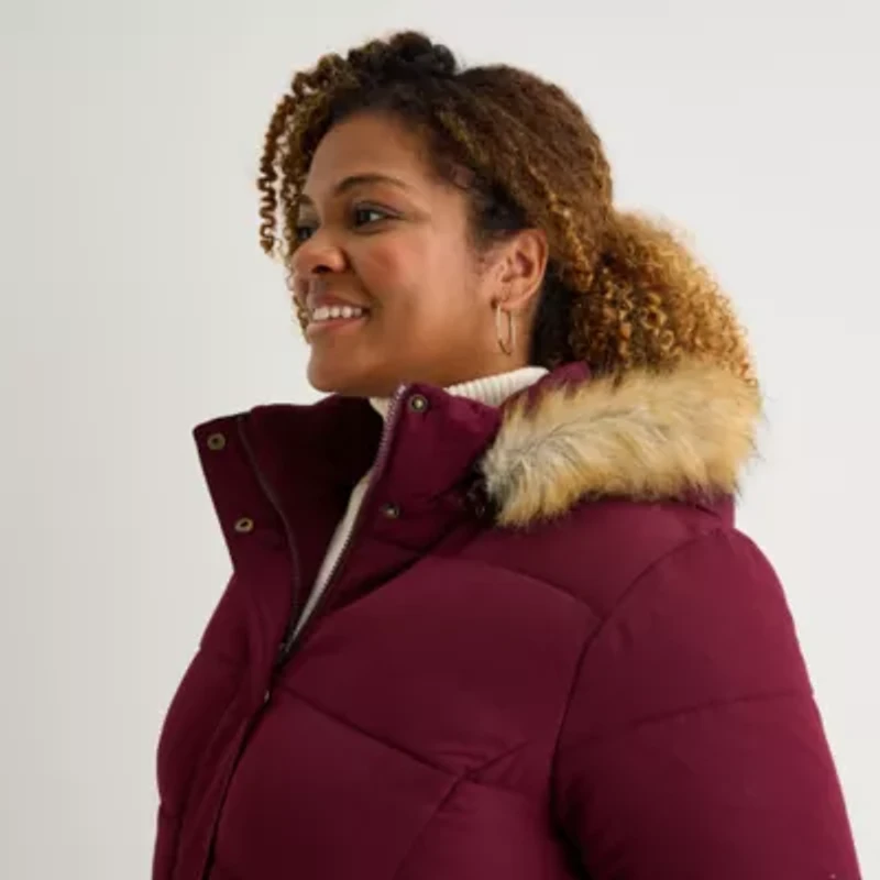 St. John's Bay Womens Heavyweight Plus Puffer Jacket