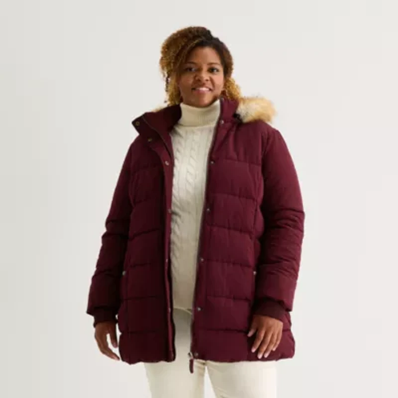 St. John's Bay Womens Heavyweight Plus Puffer Jacket