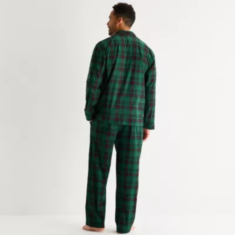 St. John's Bay Mens Fleece Long Sleeve 2-pc. Pajama Sets