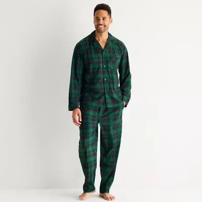 St. John's Bay Mens Fleece Long Sleeve 2-pc. Pajama Sets