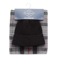 St. John's Bay Plaid Scarf And Beanie Set Plaid Oblong Scarf