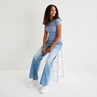 Arizona Baby Womens Juniors Crew Neck Short Sleeve T-Shirt